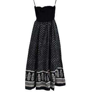 J.Crew Strapless Maxi Mixy Printed Dress Black SP25 - XS